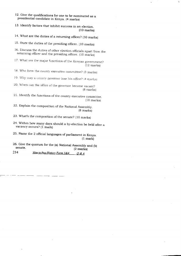 Page 2 – Form 3 formation, structure and functions of the government of Kenya topical questions and answers  – Kenyaplex