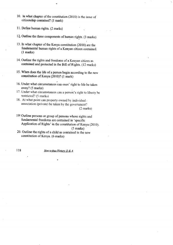 Page 2 – Form 1 History and Government Topical Questions and Answers on Citizenship – Kenyaplex