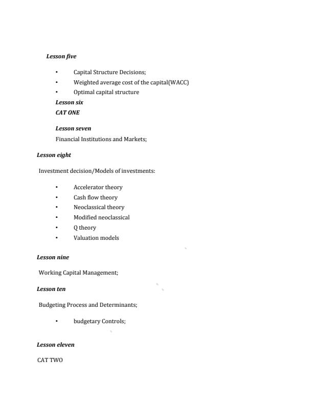 Page 2 – Financial Management for non-financial managers notes – Kenyaplex