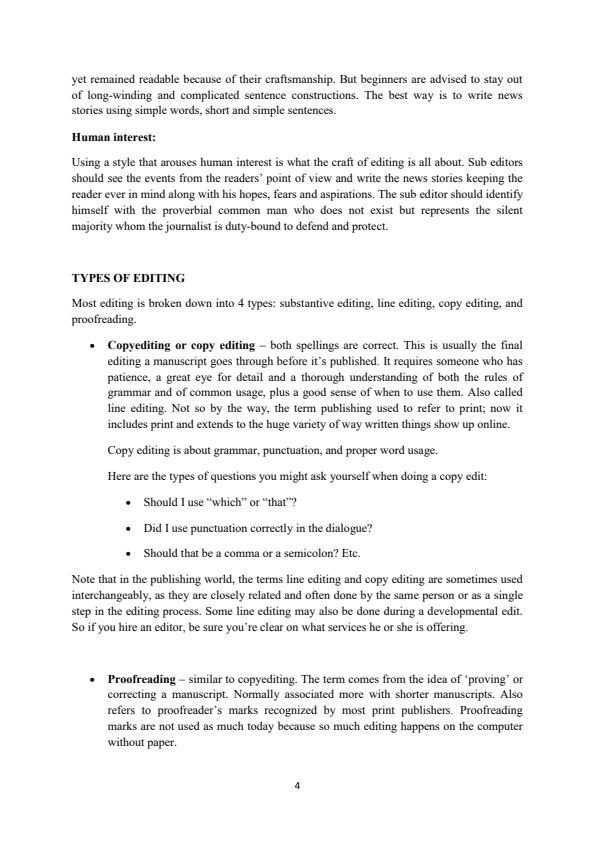 Page 4 – Editing for Print Media Notes – Kenyaplex