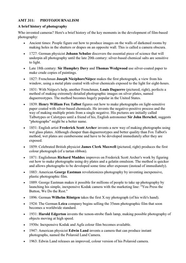 Page 1 – AMT 311: Photojournalism Notes – Kenyaplex