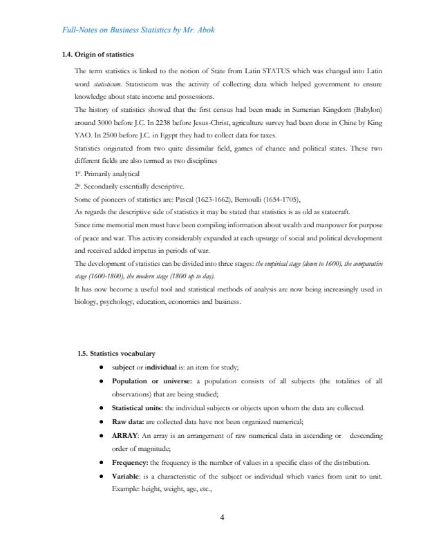 Page 4 – DCM 214: Business Statistics notes – Kenyaplex
