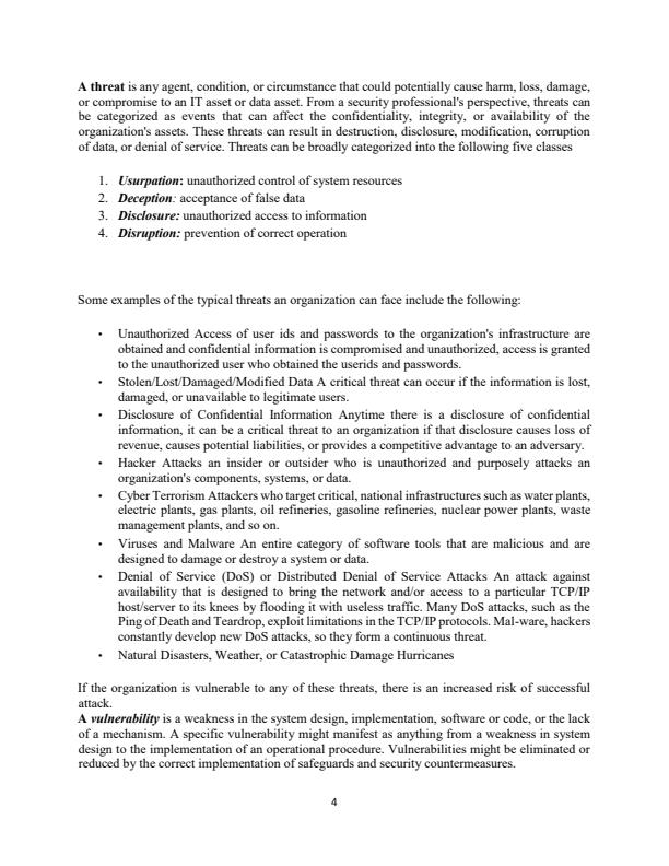 Page 4 – Information Technology Security, Audit and Ethics Notes – Kenyaplex