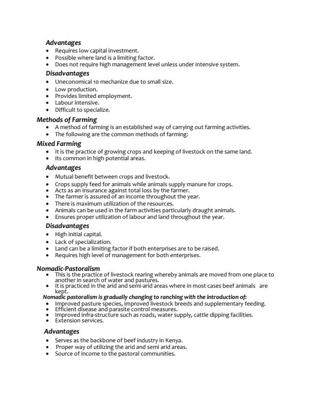 Page 4 – Agriculture Form 1 Notes - All topics combined – Kenyaplex
