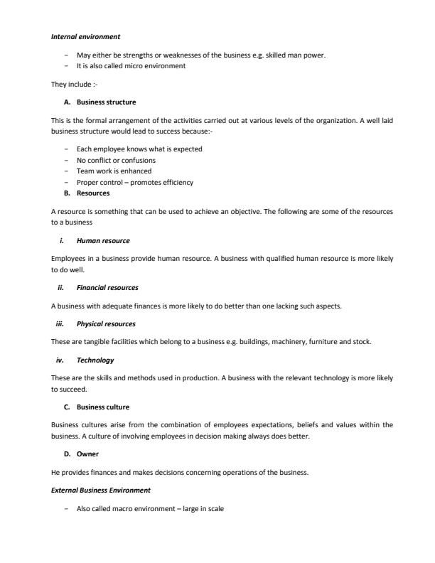 Page 3 – Business Studies Form 1 Notes - All topics combined – Kenyaplex