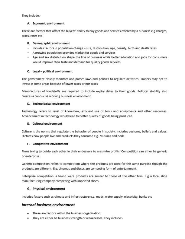 Page 4 – Business Studies Form 1 Notes - All topics combined – Kenyaplex