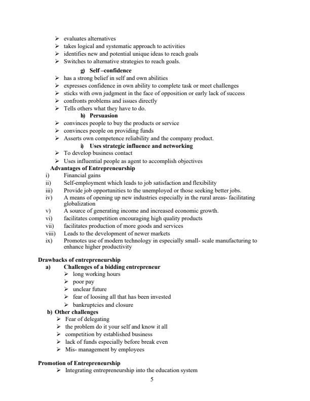 Page 4 – BUCU 004 Introduction to Entrepreneurship Notes – Kenyaplex