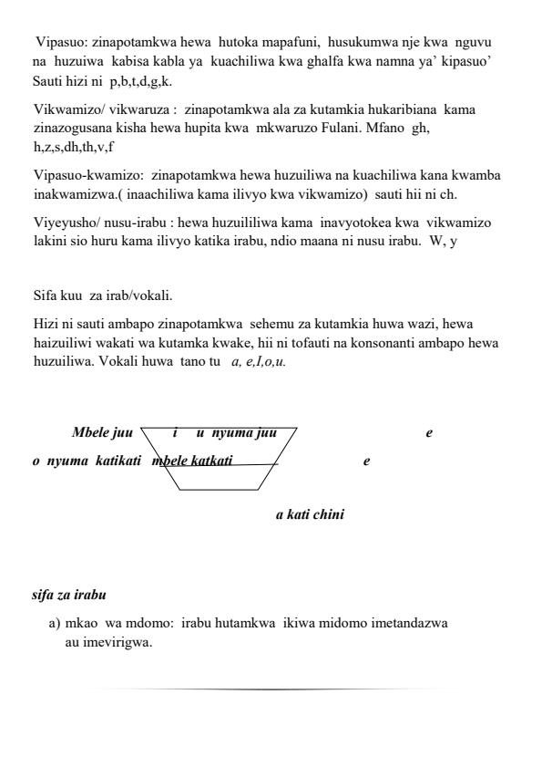Page 2 – New Form 1 Kiswahili notes  – Kenyaplex