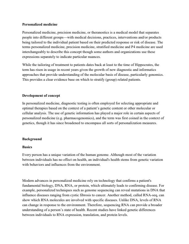 Page 1 – Personalized Medicine Notes  – Kenyaplex