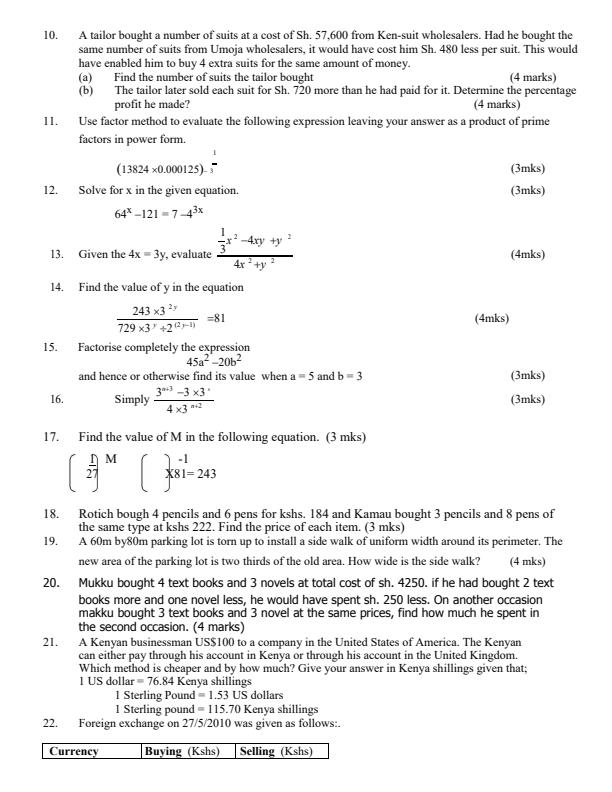 Page 2 – New Revised Equations Questions and Answers – Kenyaplex