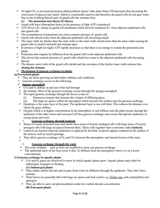 Page 2 – Form 2 Biology: Gaseous Exchange  – Kenyaplex