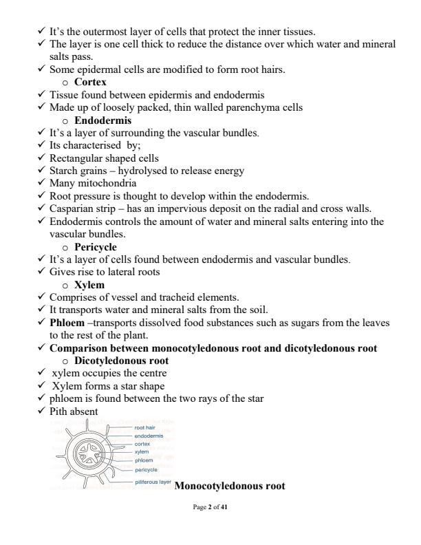 Page 2 – Form 2 Biology Notes on Transport in Plants and Animals – Kenyaplex