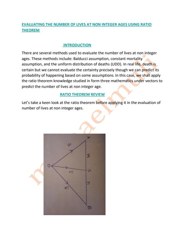 Page 1 – Evaluating the number of lives at non-integer ages using ratio theorem – Kenyaplex