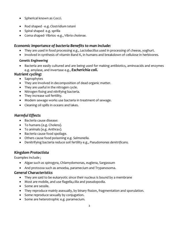 Page 3 – Form 3 Biology Notes on Classification II – Kenyaplex