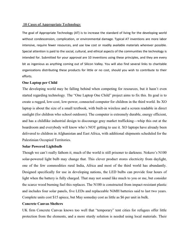 Page 1 – 10 Cases of Appropriate Technology – Kenyaplex