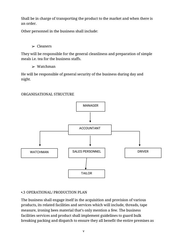 Page 2 – Dressmaking Business Plan – Kenyaplex