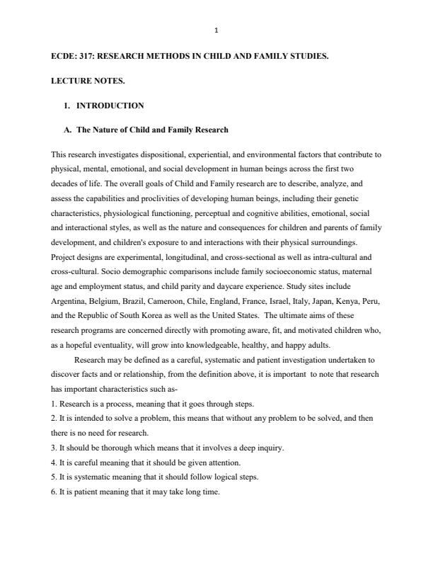 Page 1 – ECDE:317: Research methods in child and family studies notes – Kenyaplex