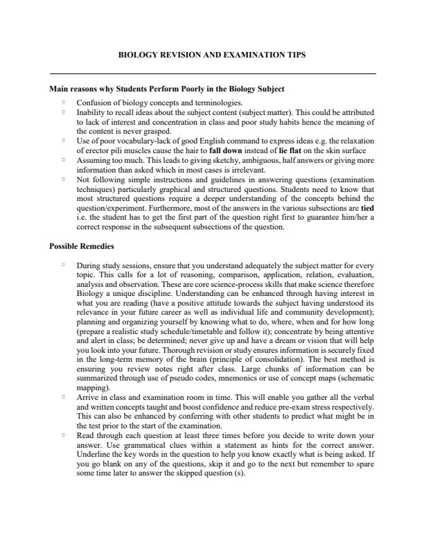 Page 1 – Tips in Excelling Biology in High School – Kenyaplex