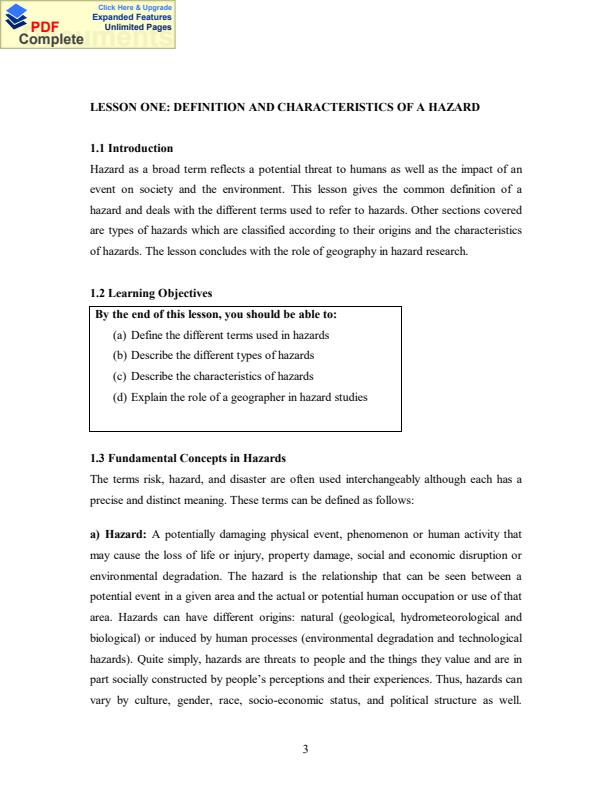 Page 1 – AGE 405: Geography of Hazards Notes – Kenyaplex