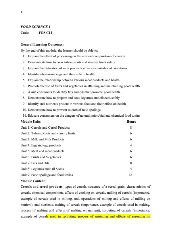 Page 1 – KMTC FOS C12: Food Science I Notes – Kenyaplex
