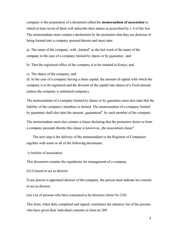 Page 4 – BBM 4101 Company Law Notes – Kenyaplex