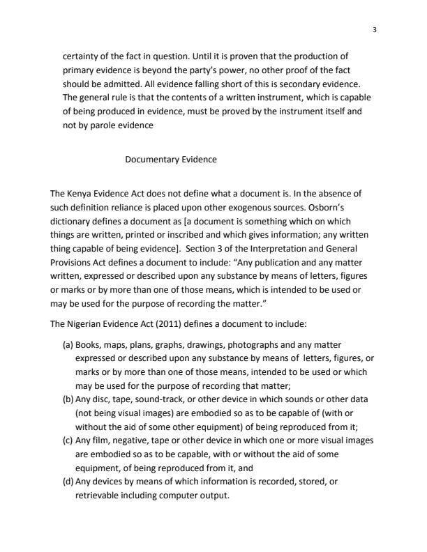 Page 3 – Law of Evidence II Notes – Kenyaplex
