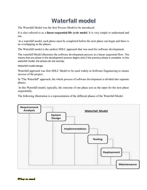 Page 1 – Waterfall and V Model in SDLC System Development Models – Kenyaplex