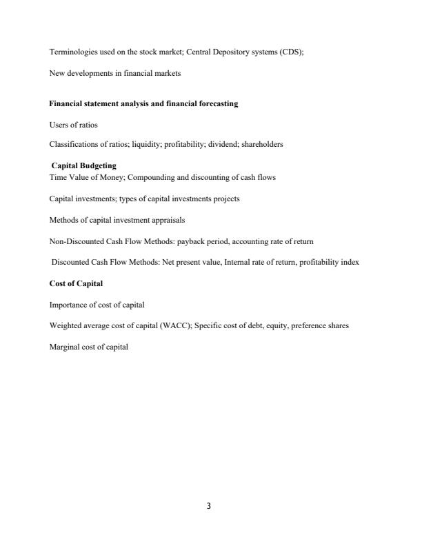 Page 2 – BBM 215 Financial Management I Notes – Kenyaplex