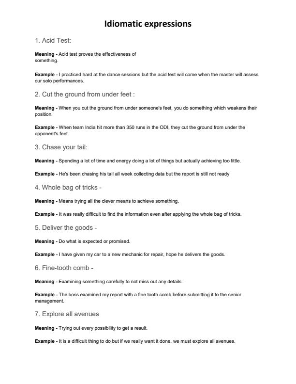 List Of Idioms For English Writing 39