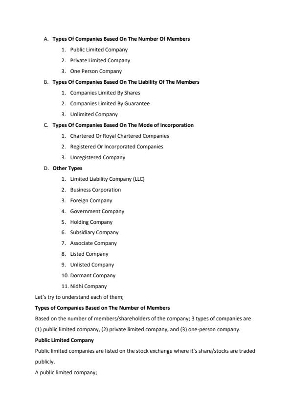 Page 2 – Company Law and Industrial Relations Notes – Kenyaplex