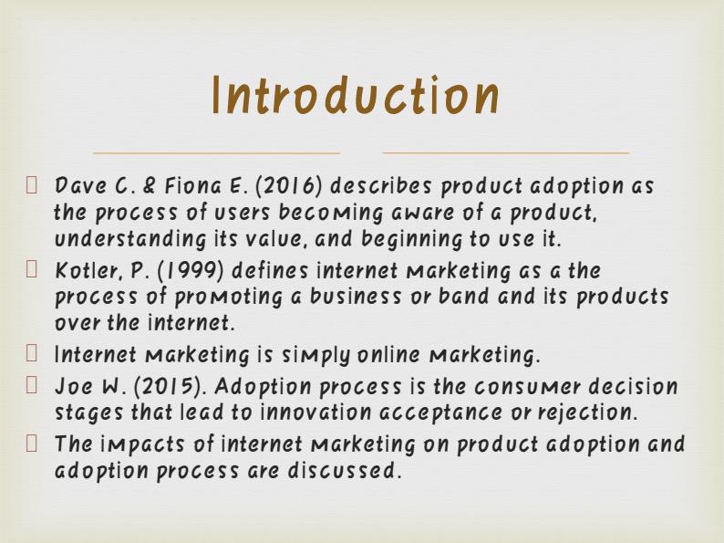 Page 1 – Impacts of Internet Marketing on Product Adoption – Kenyaplex