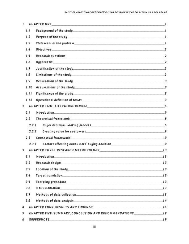 Page 3 – Factors Affecting Consumers’ Buying Decision in the Selection of a Tea Brand – Kenyaplex