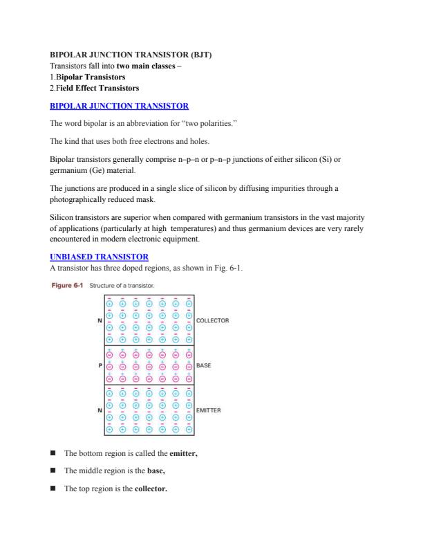 Page 1 – KNEC Electrical Engineering Notes on Bipolar Junction Transistor – Kenyaplex