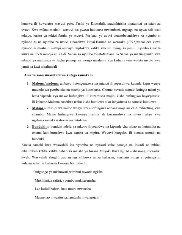 Page 2 – Utamaduni Wa Waswahili Notes – Kenyaplex