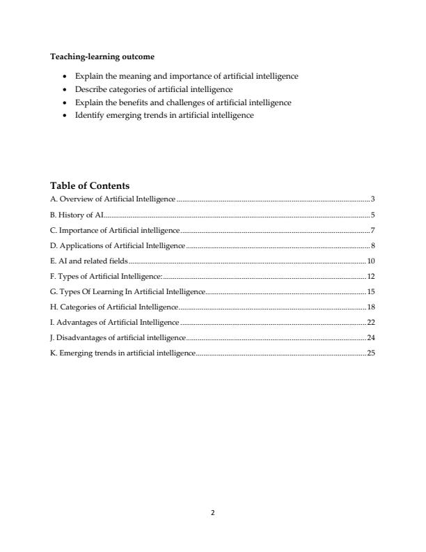 Page 2 – Diploma in Information Communication Notes: Artificial Intelligence Notes – Kenyaplex