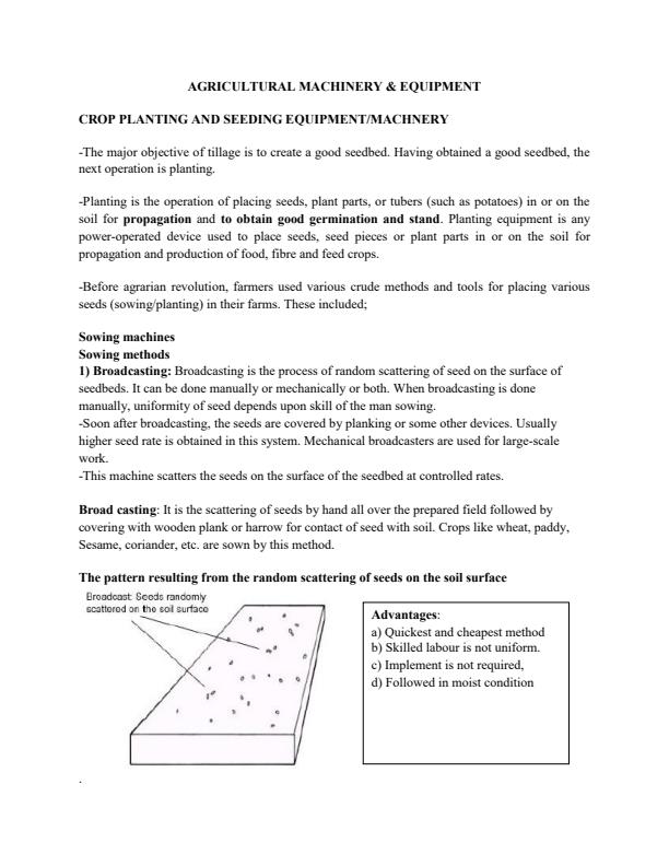 Page 1 – Certificate in Agricultural Engineering: Agricultural Machinery and Equipment Notes – Kenyaplex