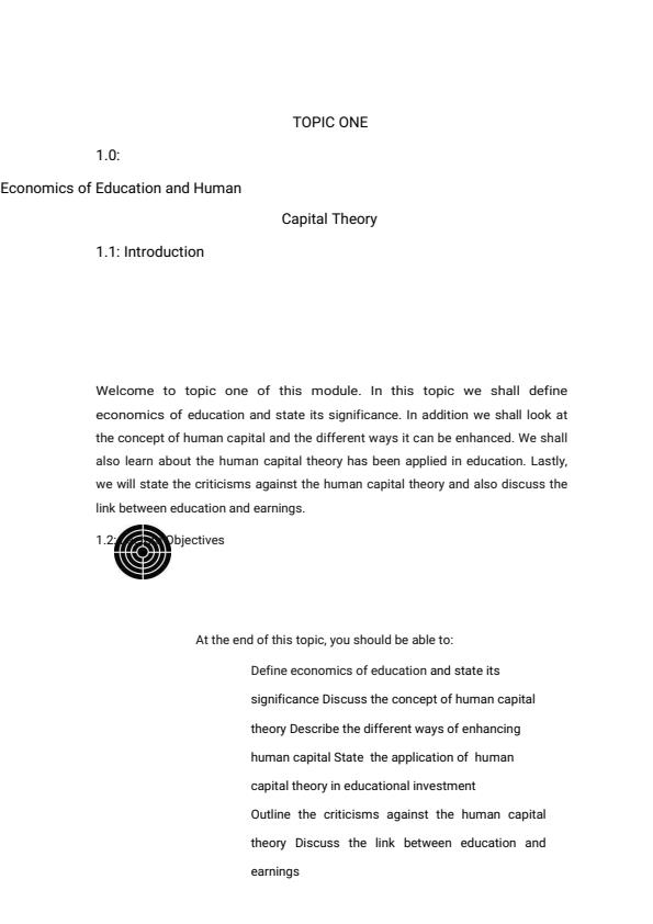 Page 1 – EPM 412: Economics of Education and Education Planning Notes – Kenyaplex