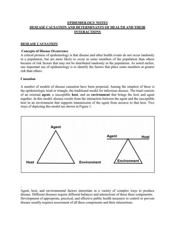 Page 1 – Disease Causation and Determinants of Health and their Interactions Notes – Kenyaplex