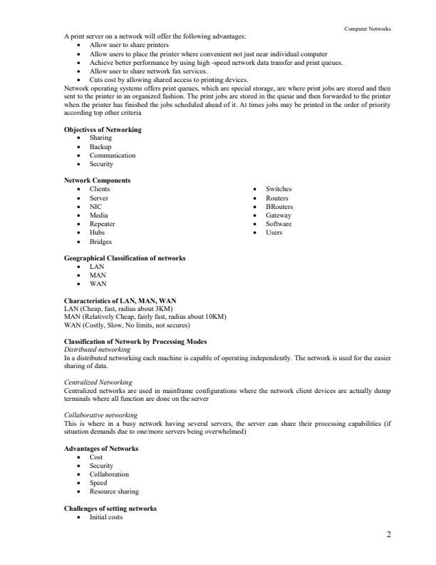 Page 2 – Computer Networks Notes – Kenyaplex