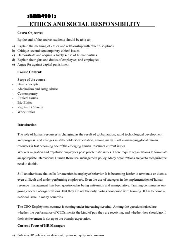 Page 2 – BBM 4201 Ethics and Social Responsibility Notes – Kenyaplex
