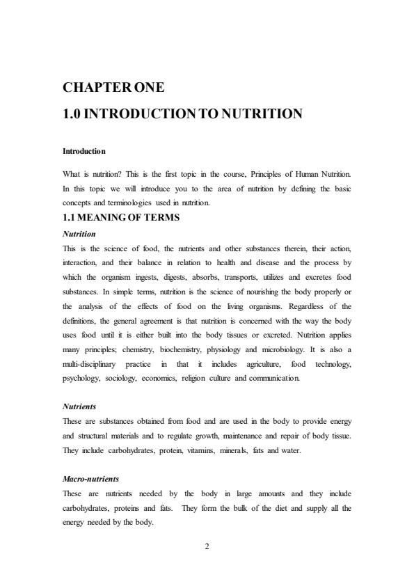 Page 1 – Principles of Human Nutrition Notes – Kenyaplex