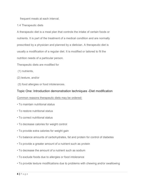 Page 4 – Diploma/Certificate in Nutrition and Dietetics: Demonstrative Techniques Notes – Kenyaplex