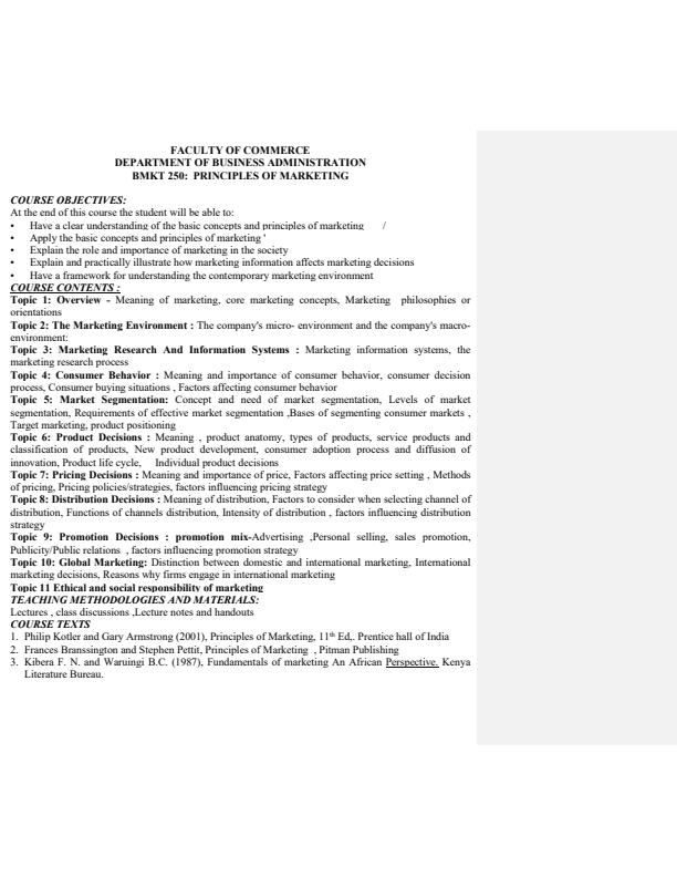 Page 1 –  Principles of Marketing Notes – Kenyaplex