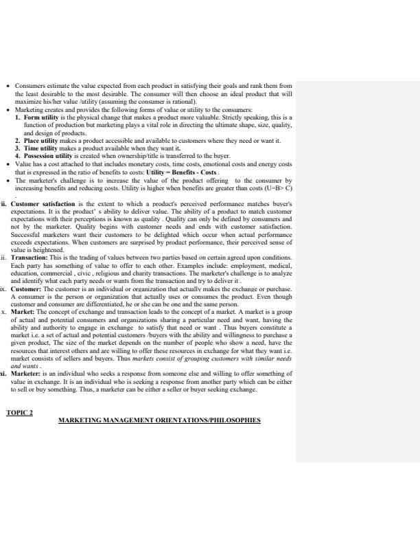 Page 4 –  Principles of Marketing Notes – Kenyaplex