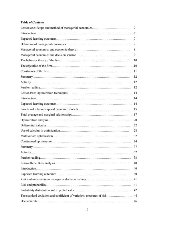 Page 1 – BBA 821: Managerial Economics Notes – Kenyaplex
