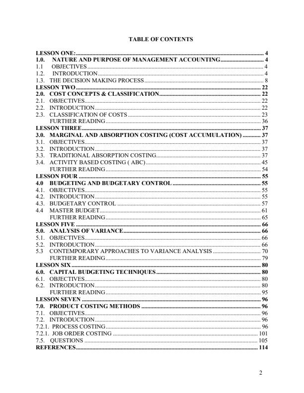 Page 1 – BAC 814: Management Accounting Notes – Kenyaplex