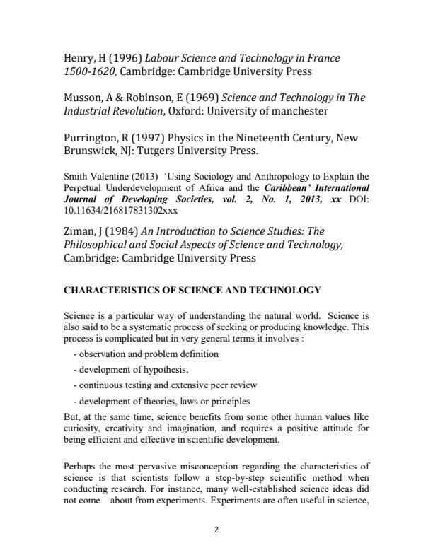 Page 2 – AHT 419: Science and Technology Since 1500 CE Notes – Kenyaplex