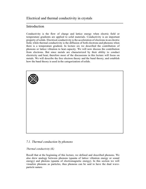 Page 1 – Electrical and Thermal Conductivity in Crystals Notes – Kenyaplex