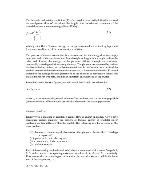 Page 2 – Electrical and Thermal Conductivity in Crystals Notes – Kenyaplex