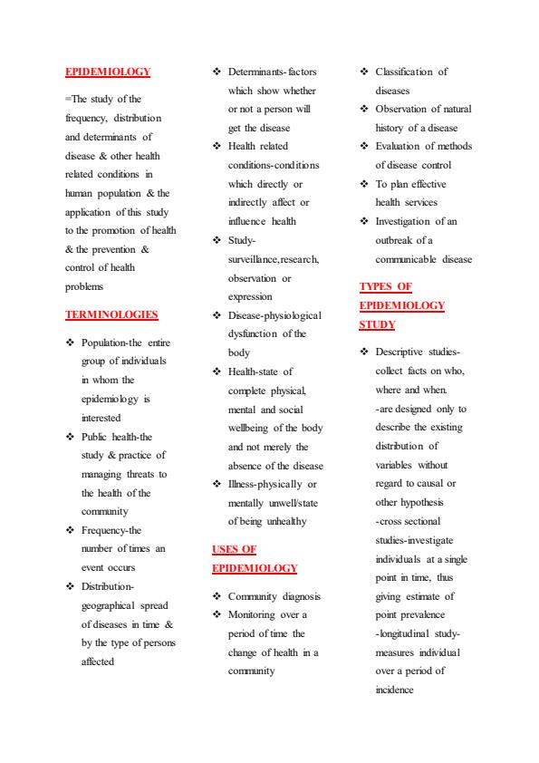 Page 1 – Epidemiology Notes – Kenyaplex